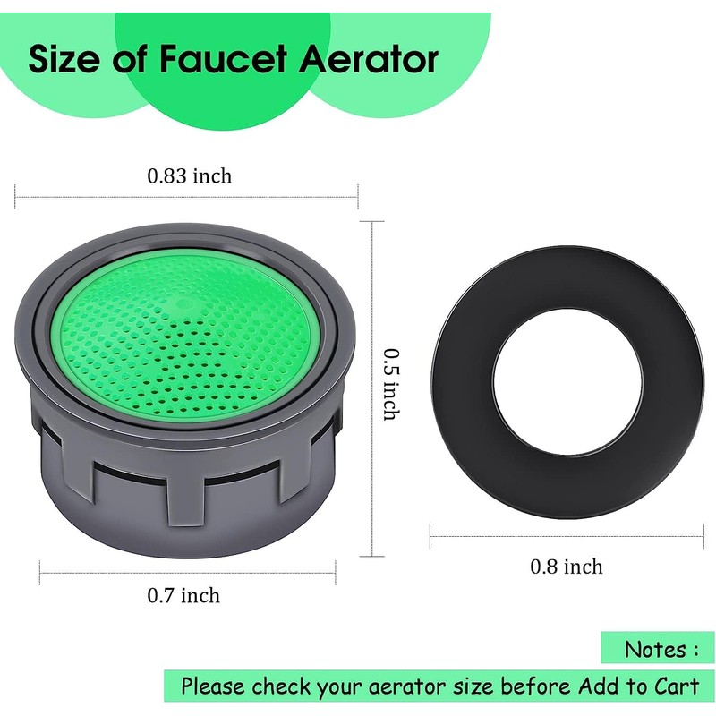 20 Sets Kitchen Faucet Aerator Replacement with Gasket Flow Restrictor