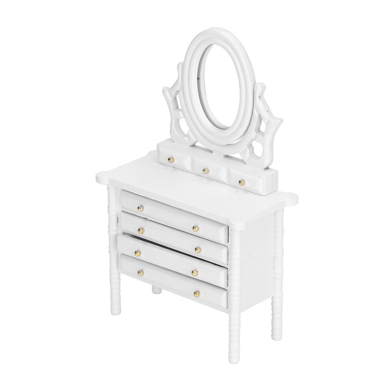 1:12 Scale Dollhouse Toilet Table High Simulation Wooden Miniature Dressing