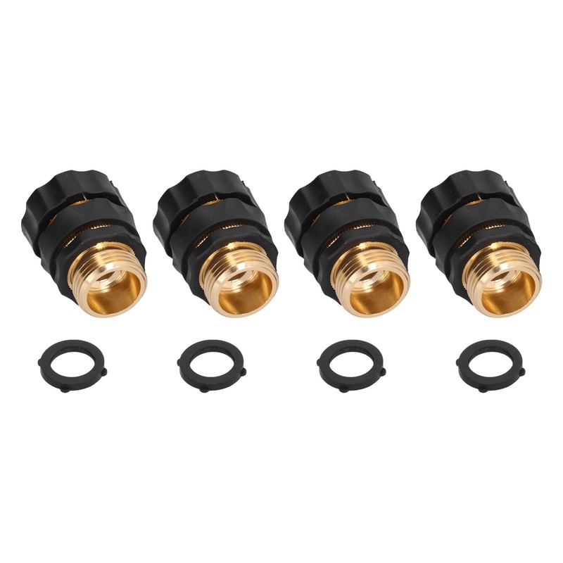 4Pcs Garden Hose Quick Connector Brass High Hardness Durable No