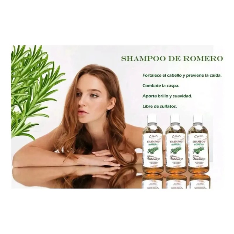 2 Shampoo De Romero 100% Orgánico Sin Parabenos Ni Sal