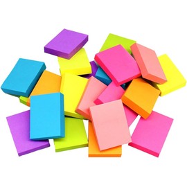 Sticky Notes 1.5x2 inch Bright Colors Self-Stick Pads 6 Pads/Pack 100 Sheets/Pad Total 600 Sheets