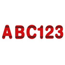 Eureka Crayola Letter, Number, Punctuation Mark, and Symbol Classroom Decorations for Teachers, 4" H, 178 Pieces, Red