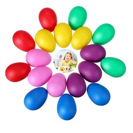Norhogo Pack of 24 6 Colour Eggs Maracas Egg Shaker Set Rattling Eggs Rhythm Plastic Egg Shaker Eggs for Children and Toddlers Play Equipment for Baby Toddlers Easter Party Gifts