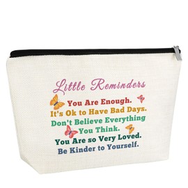 Encouragement Gifts for Women Makeup Bag Mental Health Gift Inspirational Positive Affirmation Gifts for Her Female Daughter Sister Friend Cosmetic Bag Christmas Birthday Gift Travel Pouch