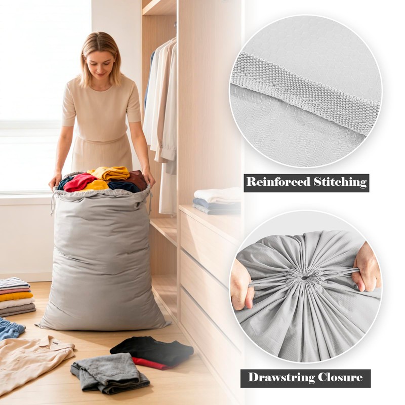 CANBOX Heavy Duty Nylon Laundry Bag 28"x40" Drawstring Storage for