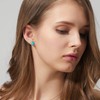 Turquoise Stud Earrings for Women, Blue Raw Gemstone Earrings with