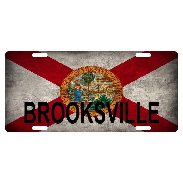 Fast Service Designs Florida State Flag License Plate Metal Sunshine