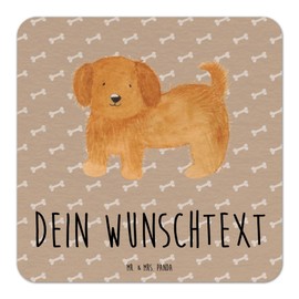 Mr. & Mrs. Panda Personalisierter Bierdeckel Hund Flauschig 25er Set - Personalisierte Geschenke, Hunde, Hundebesitzer, Gastgeschenk Hochzeit mit