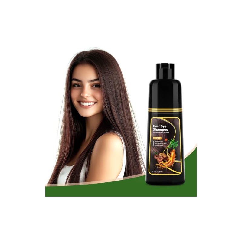 Champú Tinte Castaño Oscuro Nutrición Natural Cubrir Canas Mujer Coloración
