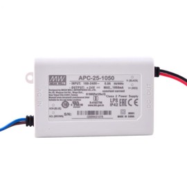 25W Constant Current LED Driver, 9-24V, 1.05A, 90-264VAC/127-370VDC Input, Short Circuit/Overvoltage Protection, Compact Design, for LED Lighting and Electrical Appliances