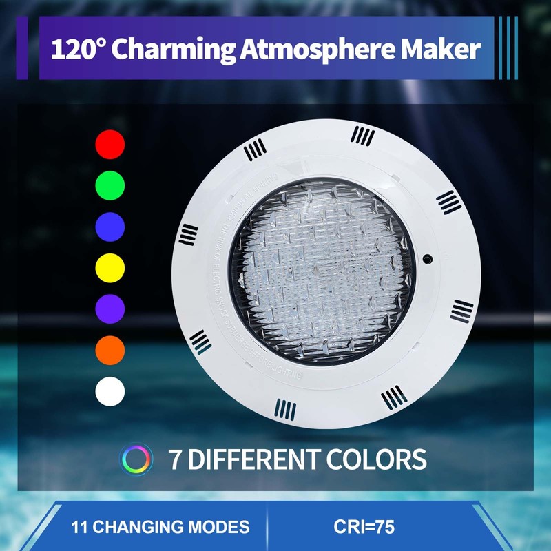 Eapmic 12V 45W Pool Light Underwater Color-Change LED Lights RGB