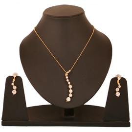 Touchstone Gold Plated Zigzag Pendant Set for WomenFGPSL121-01A-Y_Aug'22