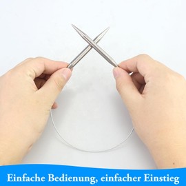 7-Piece Stainless Steel Circular Knitting Needle Set for Socks, Collars and Sleeves of Children's Sweaters