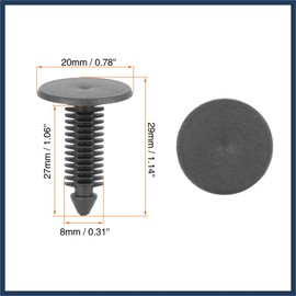 INFINAUTO 30pcs 8mm Hole Dia Plastic Bolt Rivets Bumper Clips Black for Car Durable Material Stylish Design