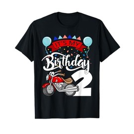 It`s My Birthday Party 2 Themed Motorcycle Birthday T-Shirt