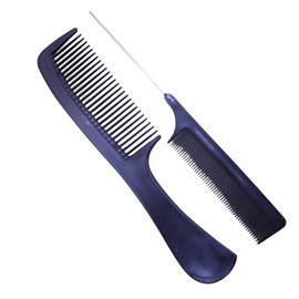 Kit de Dos Peines Profesionales de Cola Metálica y Cola Gruesa: Para Uso Personal, Estética o Barbería