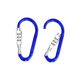 MyyYiTar Large 3.8 inch Carabiner with Built-in 3-Digit Combination Lock – Durable Aluminum Alloy, Keyless Security for Everyday Use（Navy Blue）