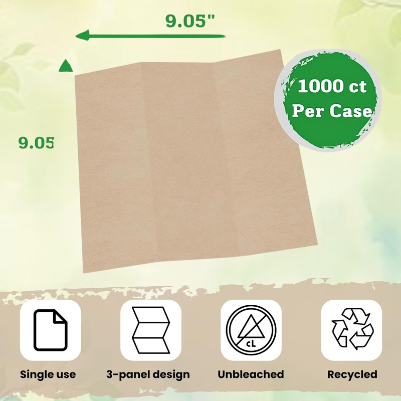 Brown Unbleached Z-Fold Paper Towels – 1000ct | Commercial Multifold