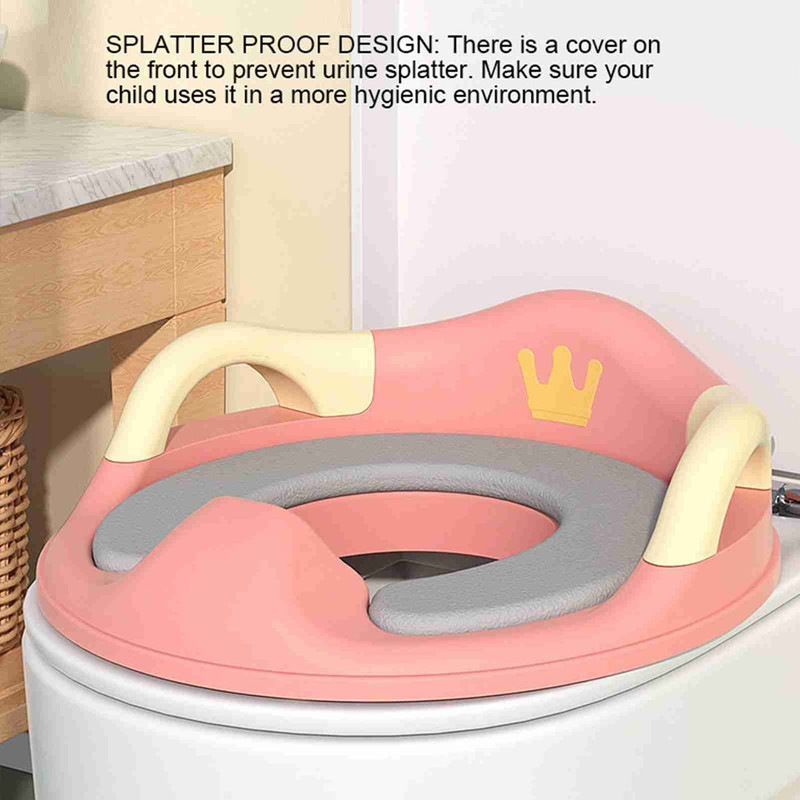 Kids Potty Training Seat Soft PU Cushion Splatter Proof Stable