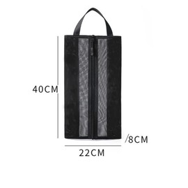 Shoe Bags for Travel, Sneaker Bags, TPU+Mesh Material Waterproof Travel Shoe Bags with Zipper for Packing, Golf Shoe Dust Bags Travel or Home Storage (Black)