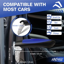NINEMAX Car Door Handle for Elderly Car Door Handle Assist Support, Portable Car Grab Handle, Blue Car Door Latch Handle, Vehicle Support Handle Car Door Assist Bar with Strap Window Breaker