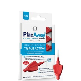 Plac Away Triple Action Interdental Brushes 0.5mm Red 6items