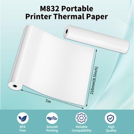 8.5" x 11",4 Rolls, ItriAce M832 Portable Printer Thermal Paper, US Letter Paper, Advance Thermal Printing Thermal Paper for Documents, Study Notes,Compatible with M08F M832 Portable Printer