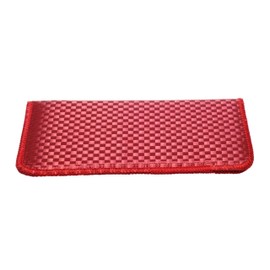 Calabria S187 Slim Soft Slip-in Eyeglass Case Burgundy Red Checker Pattern Fabric Eye Glasses Pouch Sleeve Holder Storage