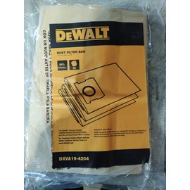 DEWALT DXVA19-4204, DXV23PTA 23L Wet & Dry Vacuum Cleaner with Power Tool Take Off Dust Bags 23-38L, White