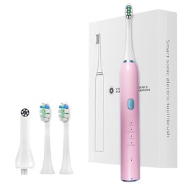 EFUTONPRO Sonic Electric Toothbrush Rechargeable Electric Power Toothbrushes with Large Capacity Battery, 3 Modes, 2 Minutes Smart Timer (Pink)