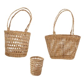 BESPORTBLE 1 Set Decorative Flower Basket Straw Woven Storage for Home Desk Organizer for Flowers Sundries Fits Modern Rustic Decor