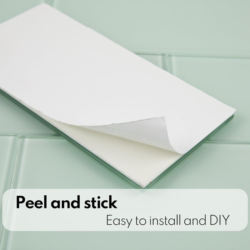 Lovdeco Peel and Stick Glass Subway Tile, 3 x 6