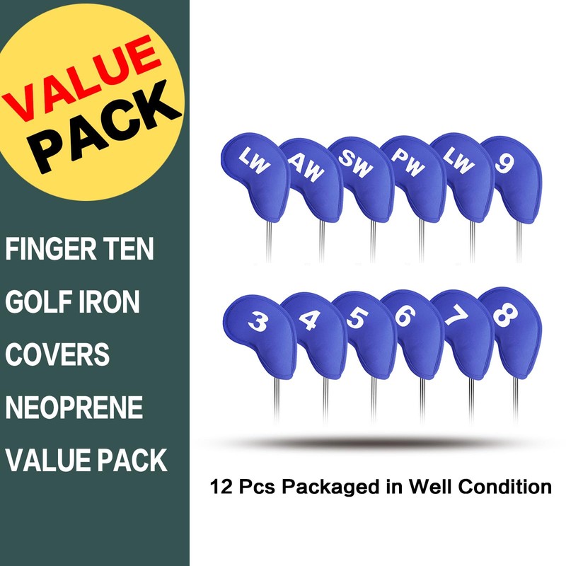 Golf Iron Headcovers Velcro Closure Printed Numbers Value 12 Pack,Golf