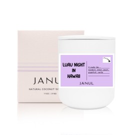 JANUL Luxury Non Toxic Coconut Wax Scented Candles – 11oz Ceramic Jar with Crackling Wood Wick – Long Lasting 50+ Hours – White Candle for Home Décor – Relaxation Gifts for Women – Hand Poured in LA