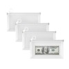 Croshuki 4pcs 4x8 inch Clear Plastic Money Bag Cash Envelope