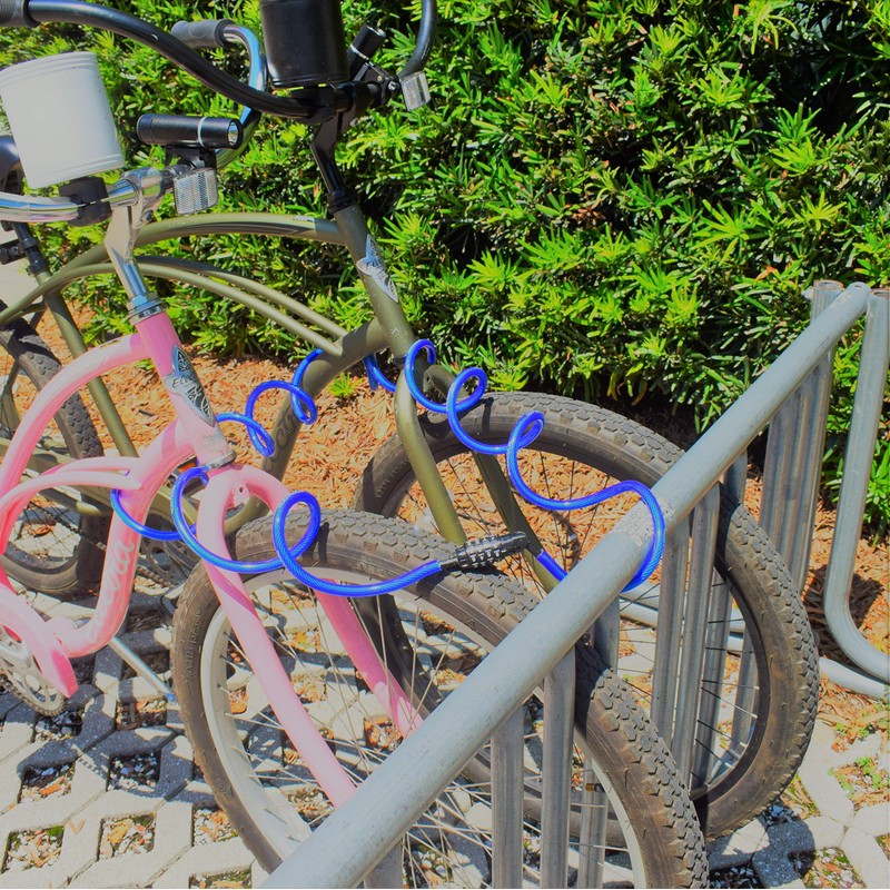 DocksLocks Weatherproof Coiled Security Cable Lock, 25ft, Anti-Theft Protection, Resettable