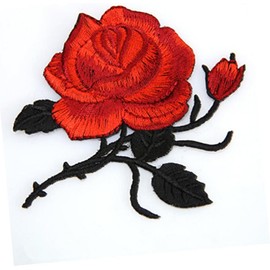 4 Piezas Parches Bordados Aplique Bordado De Rosa Roja Para Ropa Parche De Flores Para Tela Costura Termoadhesiva Para Camisas Jeans Mochilas Sombreros Y Zapatos