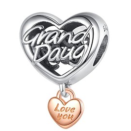 Love you Granddaughter Charm 925 Sterling Silver Pendant,Jewelry Beads Gifts for Women Bracelet&Necklace
