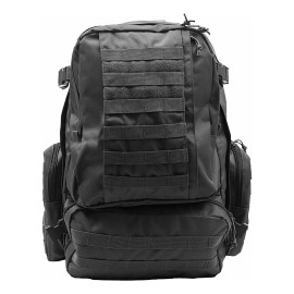 World Famous Sports Mochila Bolsa Táctica Grande Negra Asalto 3 Días Wfs