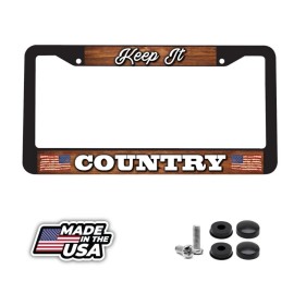 BLVD Keep It Country Rural Farm Land Cowboy Cowgirl Farmer  Car License Plate Frame