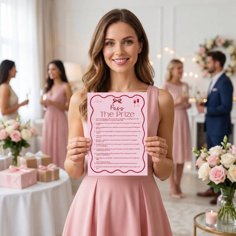 Bridal Bachelorette Game Bundle,Pass the Prize Rhyme Game Cards 8x11