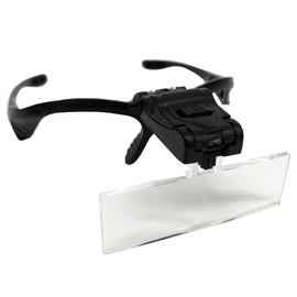 Head Loupe Magnifier Eyeglass Type Magnifier Can Be Hang Over Glasses Flip Up Type With Light Model Magnification Magnification [1.0x, 1.5x, 2.0x, 2.5x, 3.5x]