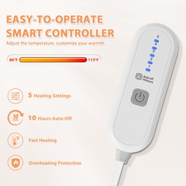 LUZARTA Electric Blanket Twin 62"X84"- Soft Double Sided Sherpa Heated Blanket Twin with 5 Heatings Levels & 10 hrs Auto Shut Off, Fast Heating & ETL Certified, Gift for Women(Beige)