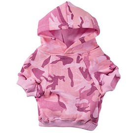 Casual Canine Pink Camo Dog Hoodies 100% Cotton Kangaroo Pocket Sweatshirt (XXLarge)