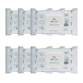Water Wipes 6 x 72 Sachets | 99% Water | Soft and Soothing | Suitable from Birth | Suitable for Sensitive Skin | 99.7% Natural Origin Ingredients | Made in France
