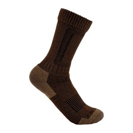 Carhartt Men's Heavyweight Wool Blend Steel Toe Boot Sock, Brown, Medium
