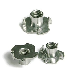316 Stainless Steel T-Nuts Pronged Marine Grade Stainless Steel Tee Nuts #10-24 (3-Prong) Qty 25