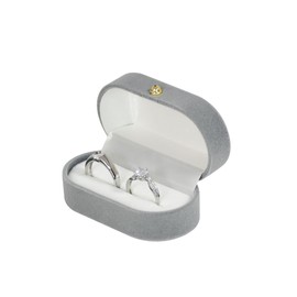 U·helper Travel Jewelry Ring Case, Engagement Gifts for Her, Premium Gorgeous Vintage Ring Gift Box for Valentine's Day Proposal Wedding, Ceremony, Grey