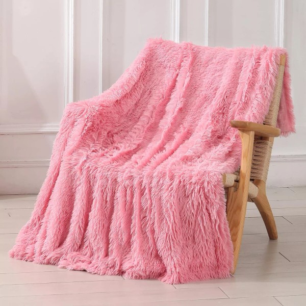 Tuddrom Decorative Extra Soft Faux Fur Blanket Twin Size 70"