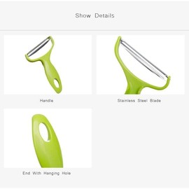1Pc Green Stainless Steel Cabbage Peeler for Kitchen, Wide Mouth Vegetable Potato Peelers Kitchen Gadgets Fruit Shredder Slicer with Non Slip Handle and Sharp Blade，Graters Peelers and Slicers